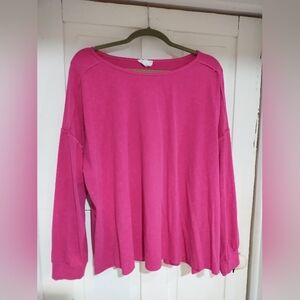 Chic Soul Pink Oversized Long Sleeve Top